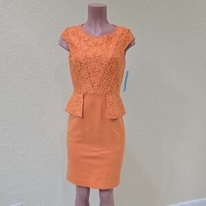 ANTONIO MELANI Orange Knee-Length Pencil Skirt